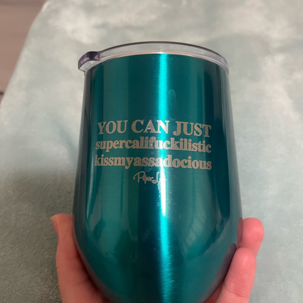 Teal Travel Wine Tumbler mug